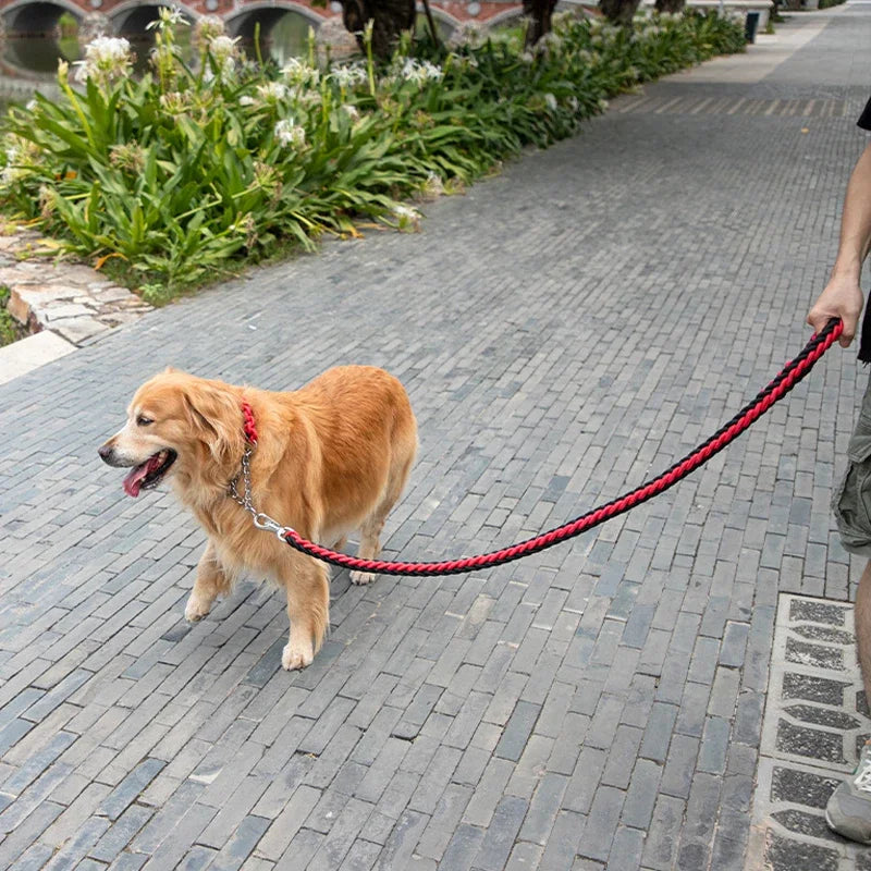 4.5Ft Heavy Duty Large Dog Leash Durable Nylon Braided Lead for Small Medium Big Dogs Walking Hunting Camping Pet Accessories
