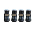 Soft Pet Snow Boots Fashion Waterproof Non Slip Winter Pet Dog Shoes Plush/Pu Warm for 4Pcs/Set Winter