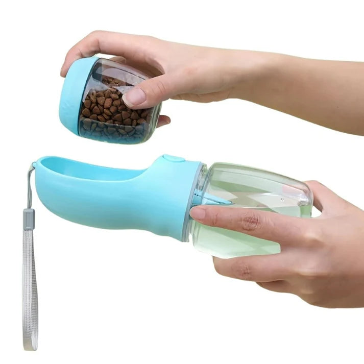 Portable Dog Water Bottle with Food Storage