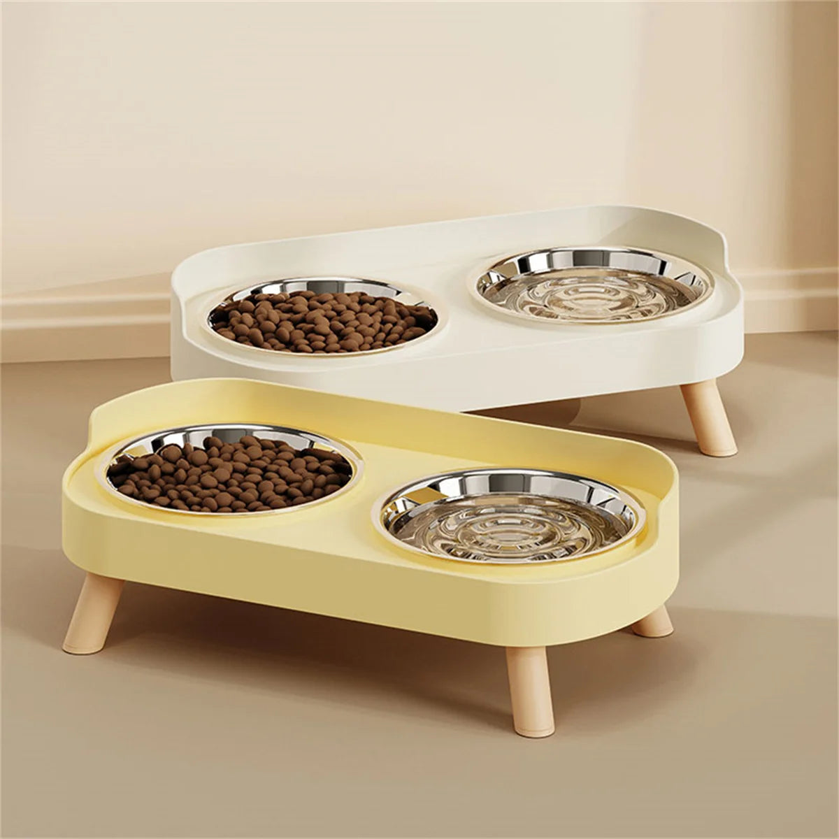 Double Stainless Steel Pet Drinking Bowl