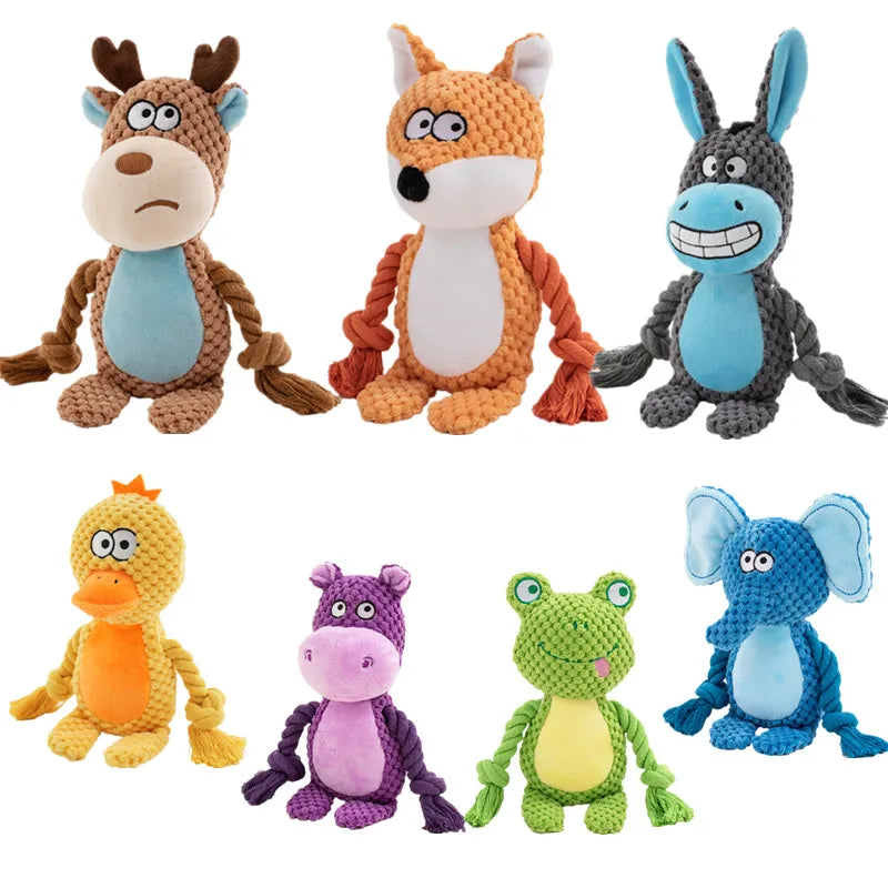 Stuffed Raw Small Joint Dog Plush Chew Toy Indestructible Bite Resistant Sound Puppy Squeaker Dogs Rattle for Pet Toys Supplies